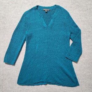 Tommy Bahama Women's Teal Blue Cotton‎ Blend Knit Tunic Top Size M/M